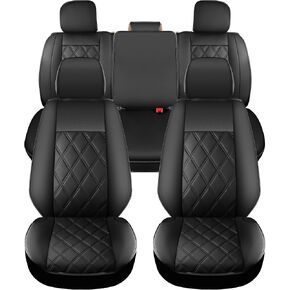 for Tacoma Seat Covers Custom Fit for 2016-2023 Crew Double Access Cab/Extended Cab Toyota Tacoma with Water Proof Faux Leather - Center Console Armrest Covers - Fully Covered