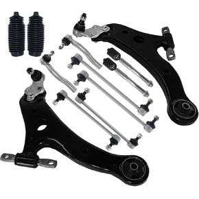 Control Arm, 14Pcs Front Lower Ball Joint Suspension Kit Sway Bar Tie Rod Ends Boot Compatible With 2007-2011 Toyota Camry