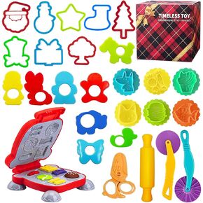 Play Dough Tools Set for Kids - Playdough Toys Accessories with Stamps Cutter Scissor Rolling Pin and Storage Box, Party Favors Set for Age 2-8