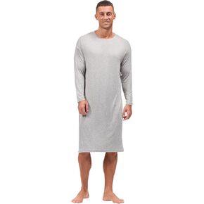 Mens Nightshirt Pajamas Long Sleeve Nightgown Sleepwear Big&Tall Sleep Shirts