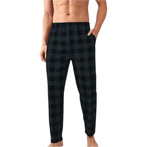 Floerns Men's Plaid Print Pajama Pants Elastic Waist Comfy Sleepwear Bottom