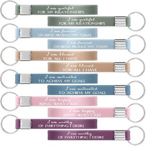 24 قطعة من سلاسل المفاتيح التحفيزية الملهمة من Sureio، هدايا تقدير الفريق، سيليكون للموظف التطوعي وزملاء العمل والطلاب والمعلمين والنساء والرجال، هدية تخييم in Kuwait