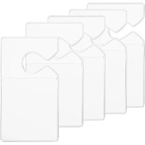 5 Pcs Clear Parking Permit Holder Parking Permit Hang Tags Temporary Parking Passes Poly Parking Placards Vertical Parking Lot Pass Rear View Mirror Hanger for Car Truck Garage Permits TAP