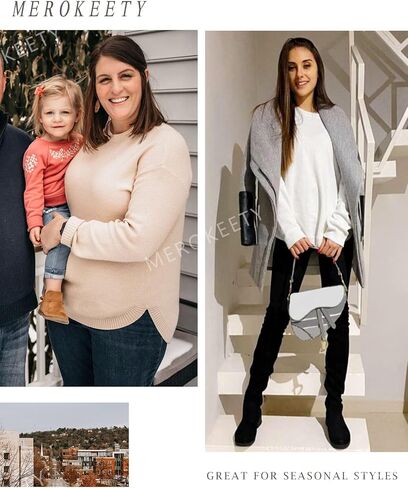 MEROKEETY Women's 2024 Fall Long Balloon Sleeve Crew Neck Sweater Tops Waffle Knit Soft Pullover Jumper in Kuwait