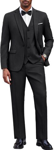 COOFANDY Men's 3 Pieces Suit Classic One Button Single Breasted Slim Fit Blazer Jacket Vest Pants Set Wedding Busines in Saudi Arabia