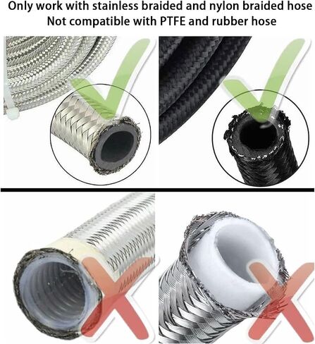 YSIL 4AN Hose End Fitting Female Fit for Braided Fuel Line Swivel Straight Aluminum Black 4PCS in Saudi Arabia