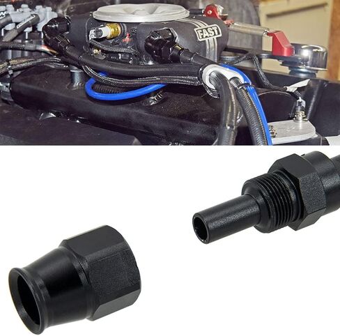 YSIL 4AN Hose End Fitting Female Fit for Braided Fuel Line Swivel Straight Aluminum Black 4PCS in Saudi Arabia
