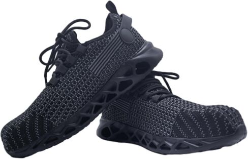 Steel Toe Shoes for Men Lightweight Comfortable Walking Sneakers Quick Drying Flyknit Fabric with Velvet for Autumn in Saudi Arabia