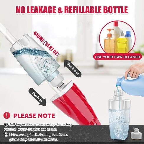 Microfiber Spray Mop for Floors Cleaning: Wet Dry Hardwood Floor Mops with 4 Washable Reusable Pads for Swiffer Powermop - Flat Mop with Sprayer for Tile Wood Laminate Vinyl Marble in Kuwait