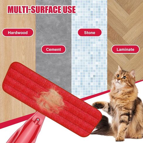 Microfiber Spray Mop for Floors Cleaning: Wet Dry Hardwood Floor Mops with 4 Washable Reusable Pads for Swiffer Powermop - Flat Mop with Sprayer for Tile Wood Laminate Vinyl Marble in Kuwait
