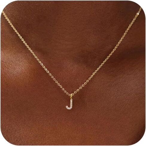 Gold Initial Necklaces for Women, Dainty 14K Gold Plated Letter Necklace Tiny A-Z Pendant Choker Necklace Trendy Cute Personalized Name Necklace Gold Jewelry Necklace for Women Gift in Kuwait