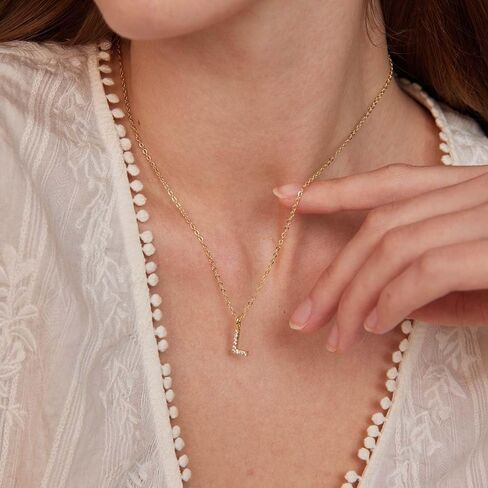 Gold Initial Necklaces for Women, Dainty 14K Gold Plated Letter Necklace Tiny A-Z Pendant Choker Necklace Trendy Cute Personalized Name Necklace Gold Jewelry Necklace for Women Gift in Kuwait