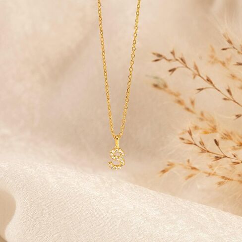 Gold Initial Necklaces for Women, Dainty 14K Gold Plated Letter Necklace Tiny A-Z Pendant Choker Necklace Trendy Cute Personalized Name Necklace Gold Jewelry Necklace for Women Gift in Kuwait