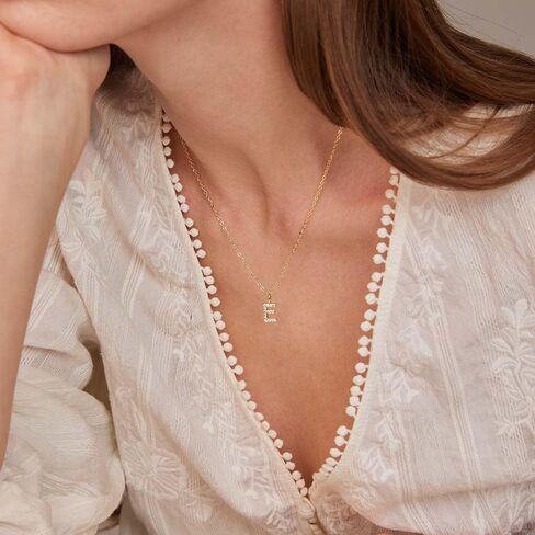 Gold Initial Necklaces for Women, Dainty 14K Gold Plated Letter Necklace Tiny A-Z Pendant Choker Necklace Trendy Cute Personalized Name Necklace Gold Jewelry Necklace for Women Gift in Kuwait
