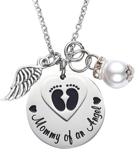 LParkin Miscarriage Gifts For Mothers Memorial Necklace For Mommy of an Angel Sympathy Wing Gift in Kuwait