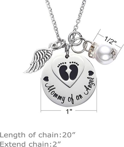 LParkin Miscarriage Gifts For Mothers Memorial Necklace For Mommy of an Angel Sympathy Wing Gift in Kuwait