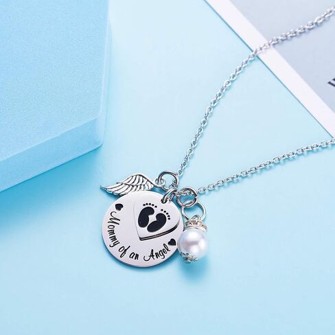 LParkin Miscarriage Gifts For Mothers Memorial Necklace For Mommy of an Angel Sympathy Wing Gift in Kuwait