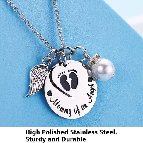 LParkin Miscarriage Gifts For Mothers Memorial Necklace For Mommy of an Angel Sympathy Wing Gift in Kuwait