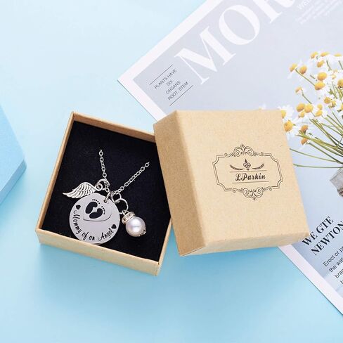 LParkin Miscarriage Gifts For Mothers Memorial Necklace For Mommy of an Angel Sympathy Wing Gift in Kuwait