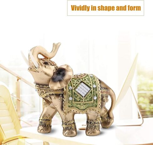 تماثيل الفيل، تمثال لاكي فنغ شوي للثروة، أفيال جميلة هدية ديكور منزلي أنيق، صناعة متقنة، مضادة للانزلاق على السطح السفلي، للمنزل أو المكتب أو الفندق أو المقهى (M) in Kuwait