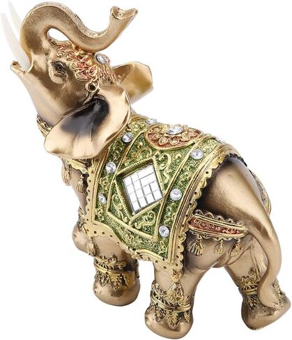 تماثيل الفيل، تمثال لاكي فنغ شوي للثروة، أفيال جميلة هدية ديكور منزلي أنيق، صناعة متقنة، مضادة للانزلاق على السطح السفلي، للمنزل أو المكتب أو الفندق أو المقهى (M) in Kuwait