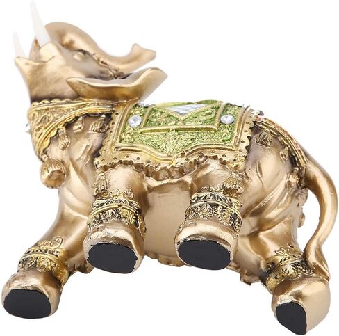 تماثيل الفيل، تمثال لاكي فنغ شوي للثروة، أفيال جميلة هدية ديكور منزلي أنيق، صناعة متقنة، مضادة للانزلاق على السطح السفلي، للمنزل أو المكتب أو الفندق أو المقهى (M) in Kuwait