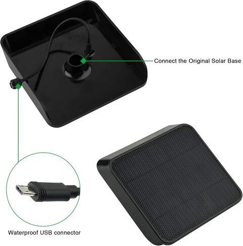 لوحة شمسية Uogw 2 وات متوافقة مع حامل شحن اللوحة الشمسية Blink، استبدل اللوحة الشمسية الأصلية 0.5 وات، اجعل اللوحة الشمسية مثبتة بشكل مستمر، قم بالتركيب بدون أدوات in Kuwait