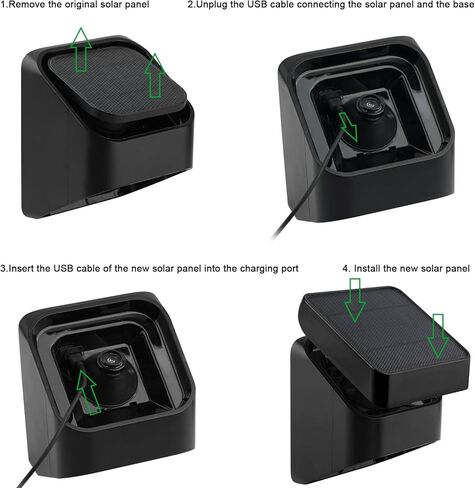 لوحة شمسية Uogw 2 وات متوافقة مع حامل شحن اللوحة الشمسية Blink، استبدل اللوحة الشمسية الأصلية 0.5 وات، اجعل اللوحة الشمسية مثبتة بشكل مستمر، قم بالتركيب بدون أدوات in Kuwait