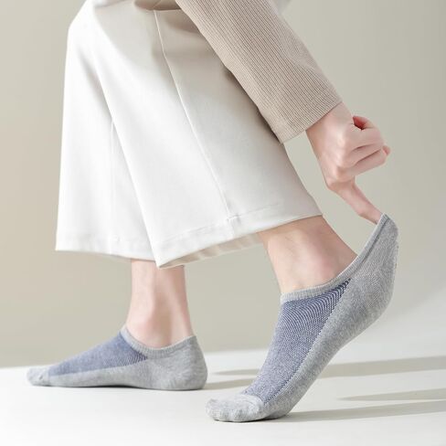 Mens No Show Socks 9 Pairs Combed Cotton Thin Invisible Low Cut Casual Socks with Non Slip Grip in Saudi Arabia