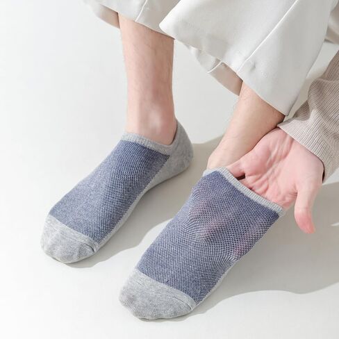Mens No Show Socks 9 Pairs Combed Cotton Thin Invisible Low Cut Casual Socks with Non Slip Grip in Saudi Arabia