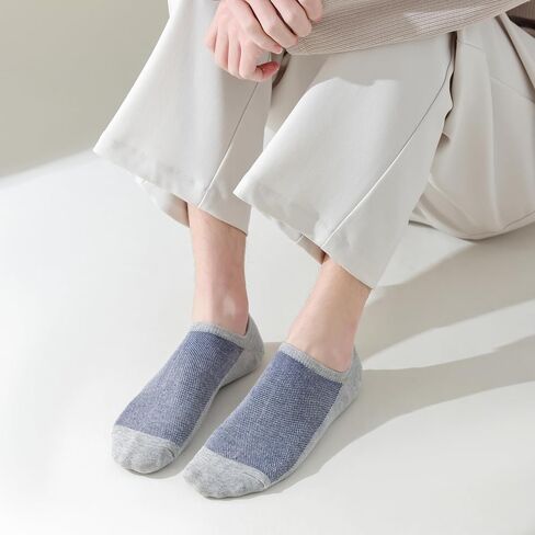 Mens No Show Socks 9 Pairs Combed Cotton Thin Invisible Low Cut Casual Socks with Non Slip Grip in Saudi Arabia