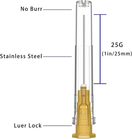 100 PCS 18 Gauge 1 inch Needle,Luer Lock Needles Industrial Dispensing Accessories, Individual Package(18Ga) in Kuwait