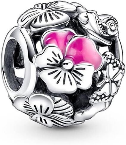 9 Pack Silver Spacer Beads Charms fit Pandora Bracelet, Heart Beads DIY Jewelry Gifts Women in Saudi Arabia