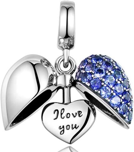 9 Pack Silver Spacer Beads Charms fit Pandora Bracelet, Heart Beads DIY Jewelry Gifts Women in Saudi Arabia