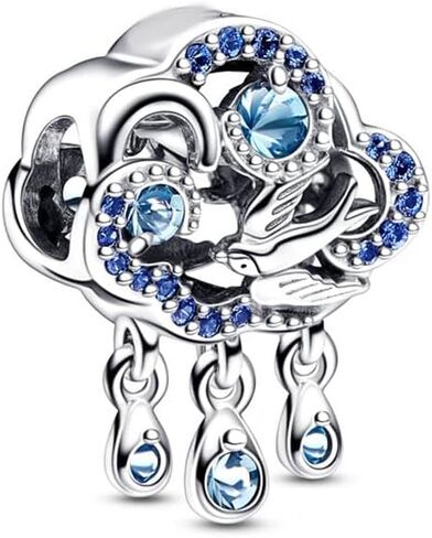 9 Pack Silver Spacer Beads Charms fit Pandora Bracelet, Heart Beads DIY Jewelry Gifts Women in Saudi Arabia