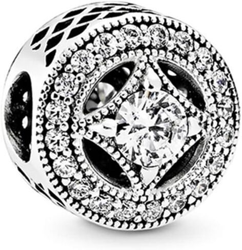 9 Pack Silver Spacer Beads Charms fit Pandora Bracelet, Heart Beads DIY Jewelry Gifts Women in Saudi Arabia