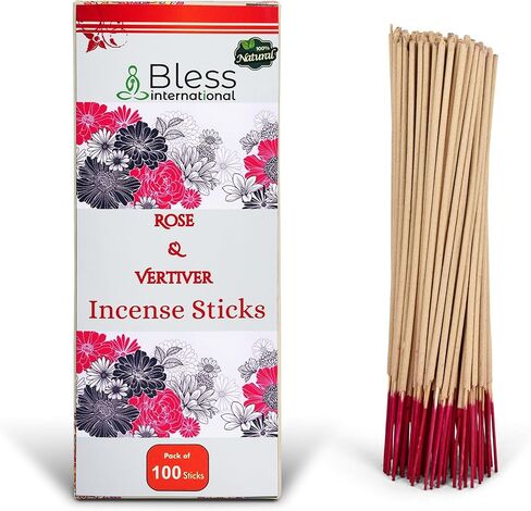Bless-International Clove And Cinnamon 100%-Natural-Incense-Sticks Handmade-Hand-Dipped Organic-Chemicals-Free for-Purification-Relaxation-Positivity-Yoga-Meditation The-Best-scents (25 Sticks (40GM)) in Kuwait