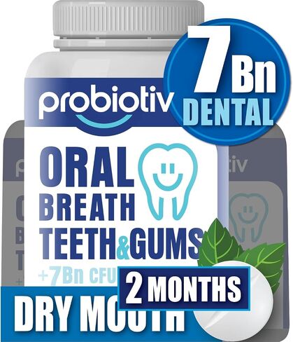 Oral Probiotics for Mouth Bad Breath 5 Billion CFU – Chewable Dental Probiotic for Teeth and Gums & Fresh Breath, Combats Dry Mouth, Halitosis & Supports Gut Health (30 Count (Pack of 1)) in Kuwait