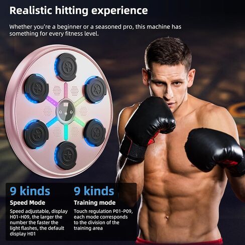 Second Generation Music Boxing Machine with Boxing Gloves, Boxing Machine Wall Mounted Music, Smart Bluetooth Music Boxing Trainer with Gloves, Music Boxing Machine for Adults, Home, Indoor and Gym in Saudi Arabia