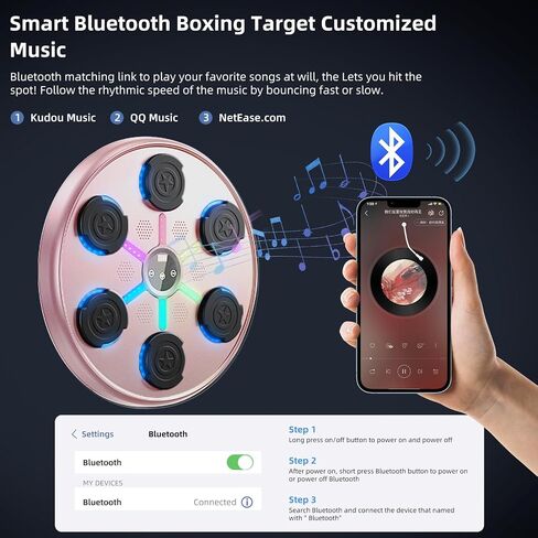 Second Generation Music Boxing Machine with Boxing Gloves, Boxing Machine Wall Mounted Music, Smart Bluetooth Music Boxing Trainer with Gloves, Music Boxing Machine for Adults, Home, Indoor and Gym in Saudi Arabia