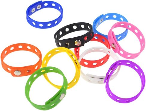 GOGO 10 PCS Adult Adjustable Silicone Bracelets for Shoe Charms Rubber Wristband in Kuwait