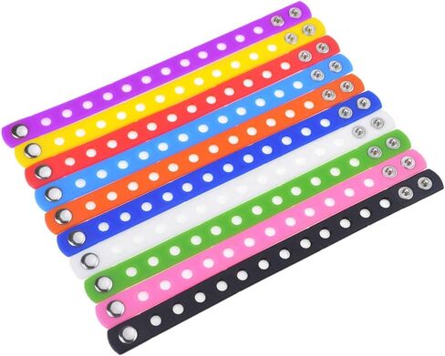 GOGO 10 PCS Adult Adjustable Silicone Bracelets for Shoe Charms Rubber Wristband in Kuwait