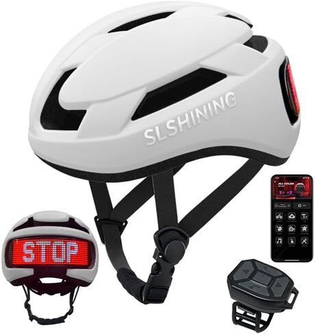 Bike Helmet, Smart App Program Bike Helmet with USB Rechargeable Light, Back Light Mountain for Adult&Men Women, with Turn Signals Remote Control in Kuwait