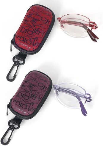 DXYXYO 2 Pack Folding Reading Glasses for Women, Half Rimless Small Pocket Metal Readers Mens Blue Light Blocking in Saudi Arabia