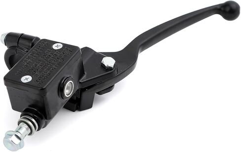 Minho Motorcycle Disc Brake Master Cylinder Left Side in Aluminium Alloy Material Come with Brake Swith Line Compatible with Chinese GY6 4-Stroke Scooter Moped Taotao 50ATM, Black Color in Saudi Arabia