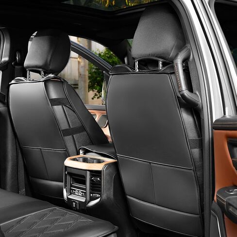 لأغطية مقاعد تاكوما مناسبة خصيصًا لطاقم 2016-2023 كابينة وصول مزدوجة/كابينة ممتدة تويوتا تاكوما مع جلد صناعي مقاوم للماء - أغطية مسند ذراع وحدة التحكم المركزية - مغطاة بالكامل in Kuwait