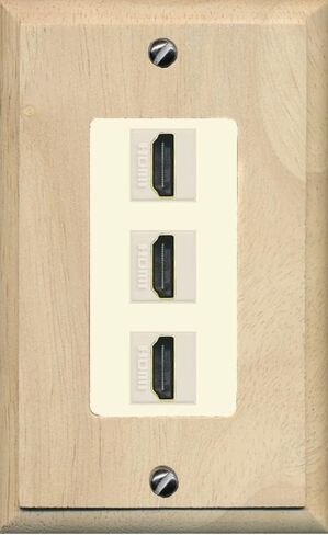 RiteAV - 3 Port HDMI 2.0 Decorative Wall Plate (White) in Saudi Arabia