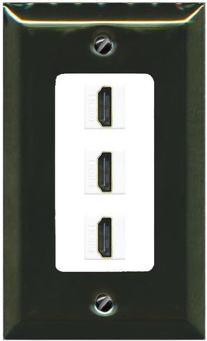 RiteAV - 3 Port HDMI 2.0 Decorative Wall Plate (White) in Saudi Arabia