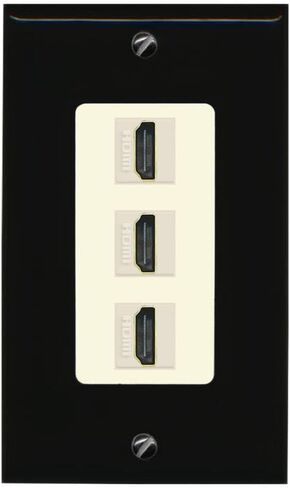 RiteAV - 3 Port HDMI 2.0 Decorative Wall Plate (White) in Saudi Arabia