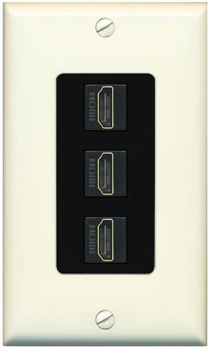 RiteAV - 3 Port HDMI 2.0 Decorative Wall Plate (White) in Saudi Arabia